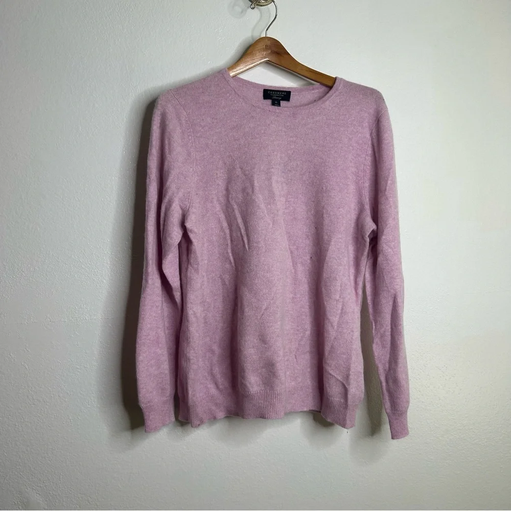 NWT Charter Club 100% Cashmere Pink Pullover Sweater XL FLAWED